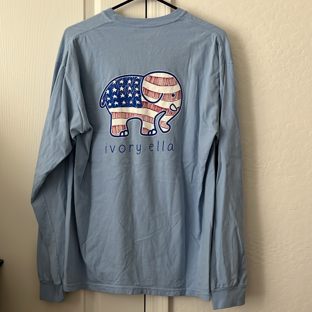 Ivory Ella American flag long sleeve tee L